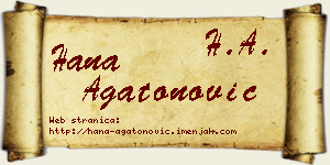Hana Agatonović vizit kartica